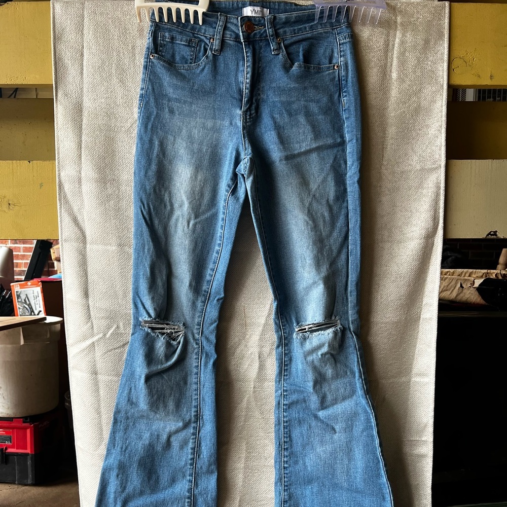 YMI Blue Flare High Waist Jeans
